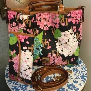 Dooney hydrangea floral satchel & wallet